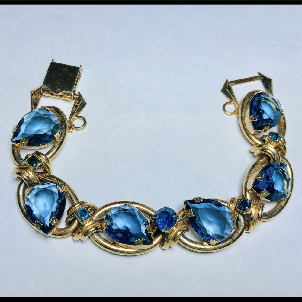 Rare Blue Vintage Christian Dior Henkel & Grosse designed bracelet unsig…